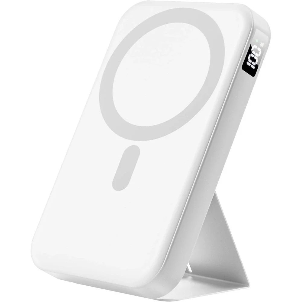 Magnetic Portable Charger, 10000mAh Power Bank with Leather Foldable Stand - ...